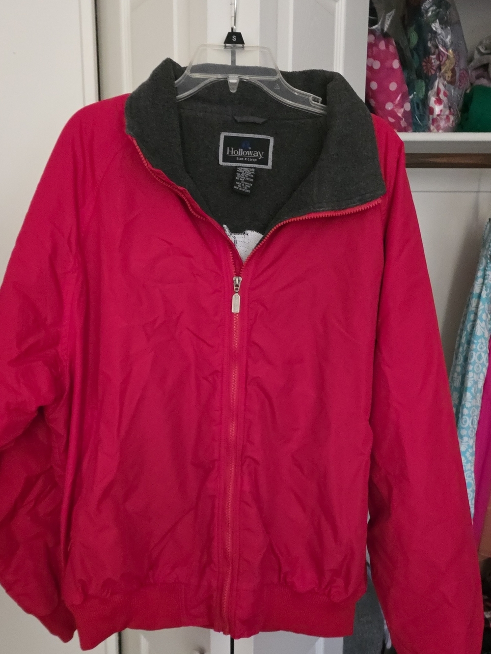 Holloway Women's Bright Pink Zip Bomber Jacket with Contrast Collar